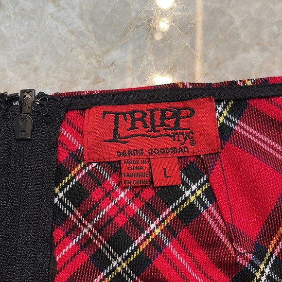 Tripp NYC Red Plaid Pleated Skirt - Picture 4 of 4
